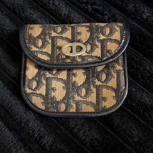 Vintage navy blue Monogram coin wallet